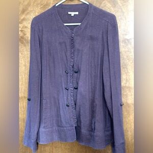 Maurices Brownish Purple Open Front Blazer Adjustable Sleeves